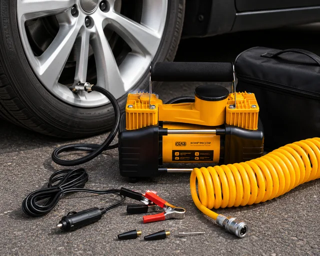 Компресор автомобільний двопоршневий — Air Compressor 12V 628-4x4