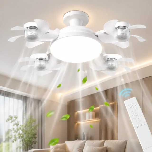 Світлодіодна стельова люстра-вентилятор AY1053 / LED лампа з вентилятором у патрон / Стельовий світильник-вентилятор