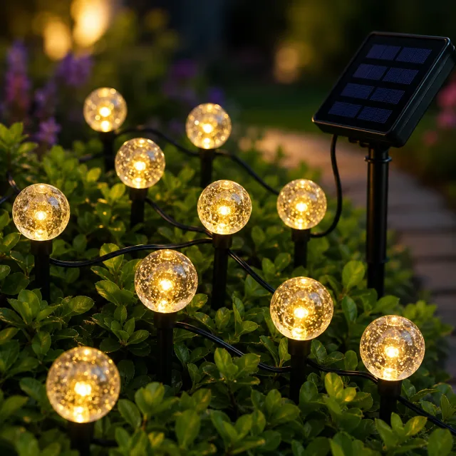 Садовий світильник garden light з сонячною панеллю / Кулясті ліхтарі для саду з бульбашками Solar / Світлодіодна LED-гірлянда для саду