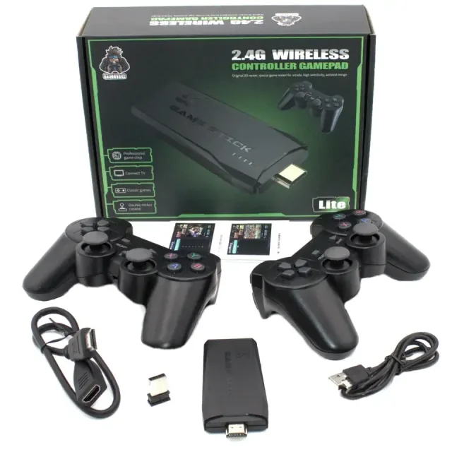 64ГБ Ігрова приставка LITE GREEN HDMI 3535 ігор Dendy, Sega, Аркадні ігри, Game Boy, Nintendo, Atari, PlayStation 1