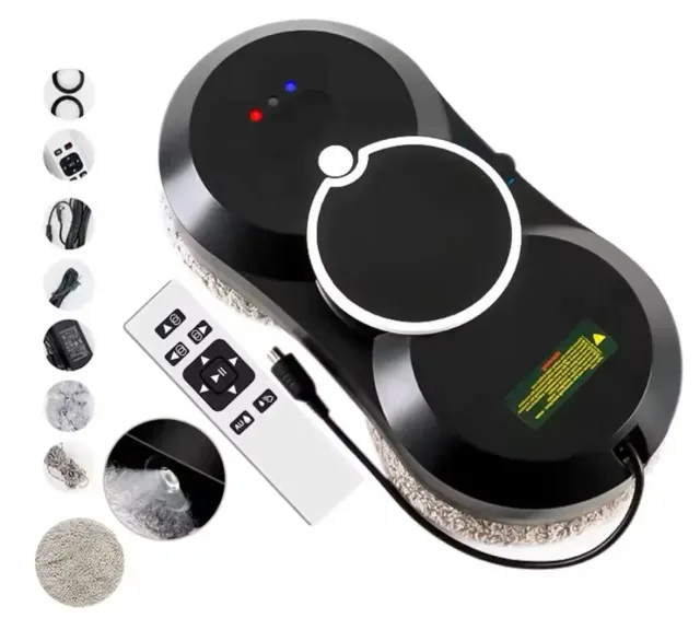 Робот для миття вікон NEW Glass Cleaning Robot з пультом дистанційного керування чорний