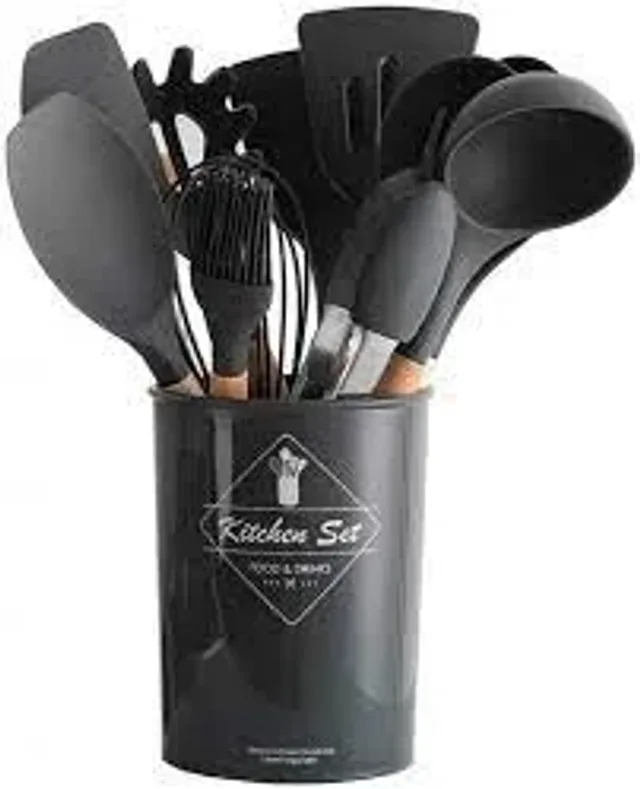 Набір кухонного приладдя силіконовий  Kitchen Set RB-2239 чорний (12 предметів)