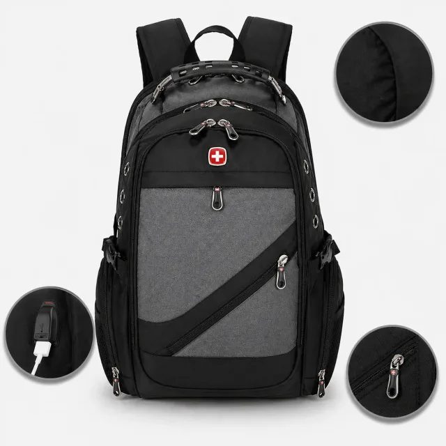 Рюкзак, швейцарський рюкзак, SwissGear 8810, туристичний рюкзак, рюкзак для ноутбука Сірий