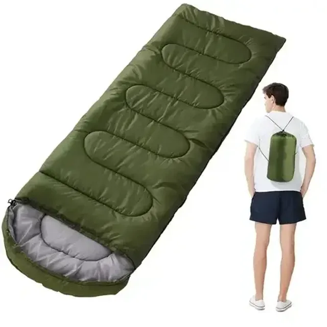 Зимовий спальний мішок ковдру з капюшоном 2,1*0,75 см 400г/м.кв.