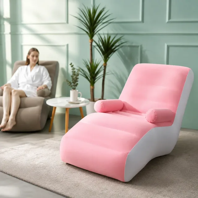 Надувний диван з підлокітниками Inflatable Sofa / Портативне складане крісло для дому, дачі, туризму та відпочинку, 140х85х80 см