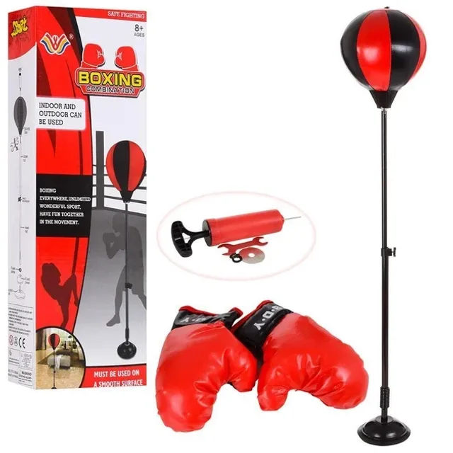 Дитячий боксерський набір на стійці (груша підлогова з рукавичками для дітей)