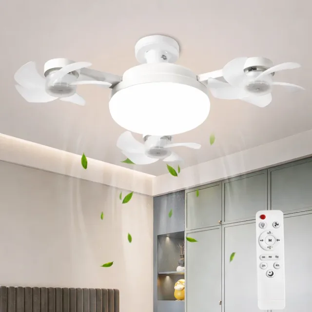 Світлодіодна стельова люстра-вентилятор AY1055 / LED лампа з вентилятором у патрон / Стельовий світильник-вентилятор 50W