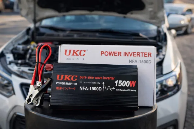 Автомобильный инвертор 1500 Вт, 12–220 В, 2×USB, чистый синус / Инвертор для котла и техники