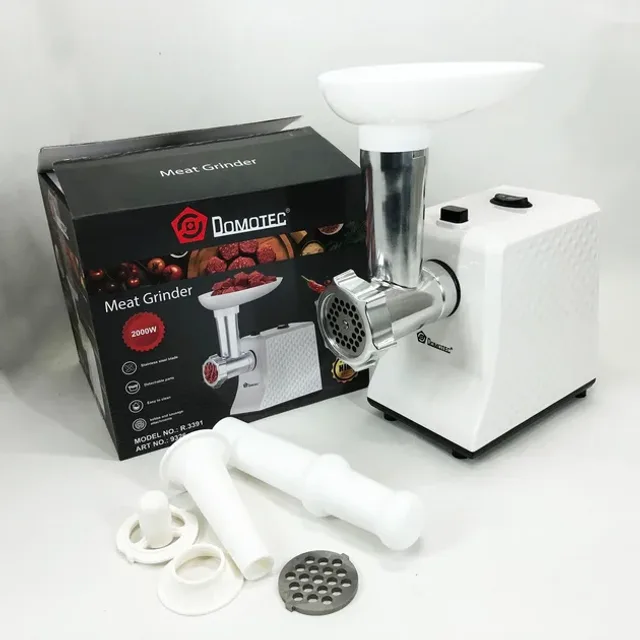 М'ясорубка електрична domotec r3391 2000w, компактна м'ясорубка для дому, м'ясорубка 3 в 1