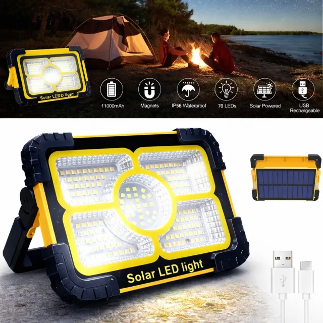 Ліхтар акумуляторний 30W, 3600mAh, Working Lamp JN-882 / Прожектор світлодіодний / Лампа на сонячній панелі