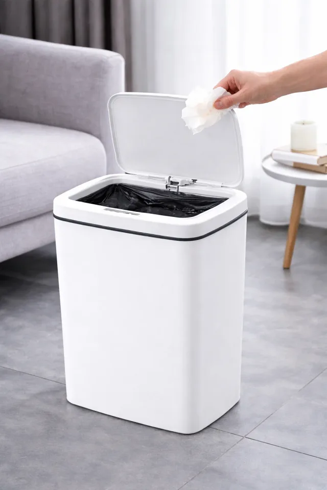 Відро для сміття зі смарт-датчиком Smart trash can 10 л Білий