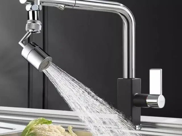 Насадка на кран Water для змішувача Аератор поворотна головка на 720 градусів з 2 режимами вигнутий обертовий