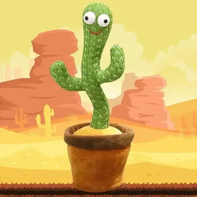 Кактус що танцює, світло-музична іграшка , Dancing Cactus TikTok кактус у вазоні 34 см