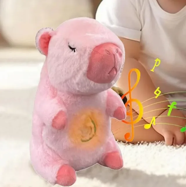 Рожевий Інтерактивна дихаюча Капібара Snuggle Pulse CapyBuddy 30 см м'яка плюшева іграшка