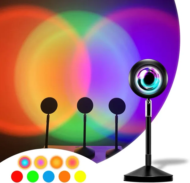 Sunset Lamp RGB 16 кольорів - проекційний світильник заходу сонця, світанку з пультом